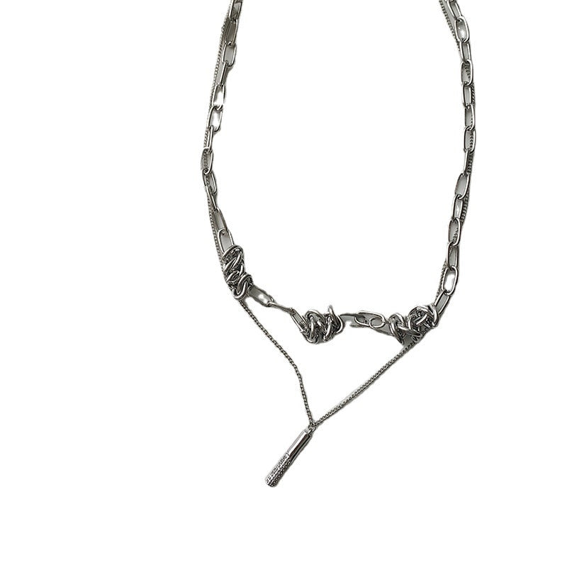 Creativity Metal Hip-Hop Necklaces For Women Personality Entangle Vintage Chokers Simple Tassel Link Chain 2021 Prom Accessories