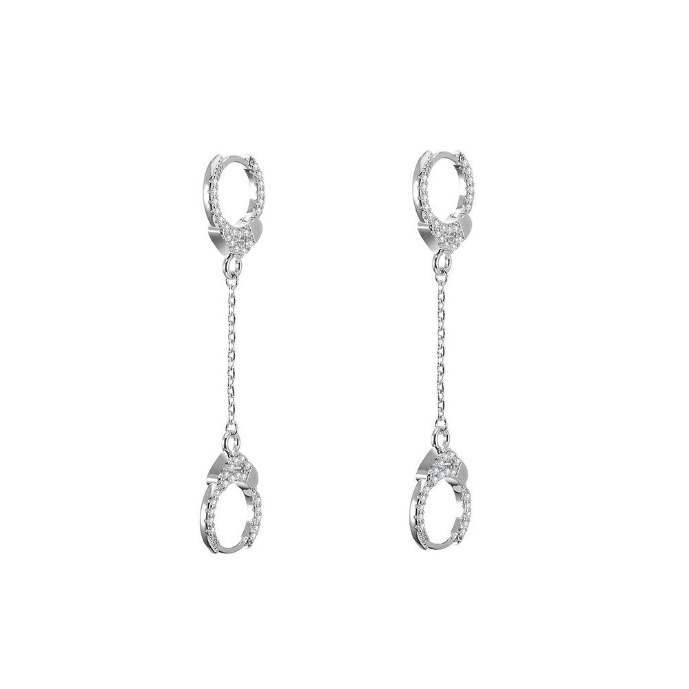 Creativity Punk Handcuffs Drop Earrings For Woman Gold Silver Color Long Tassel CZ Zirconia Earring Simple Jewelry Accessories