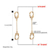 Creativity Punk Handcuffs Drop Earrings For Woman Gold Silver Color Long Tassel CZ Zirconia Earring Simple Jewelry Accessories