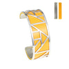 Egypt Bracelets & Bangles Pyramid 25mm Wide Interchangeable Reversible Leather Arm Cuff Stainless Steel Jewelry