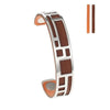 Labyrinth Cuff Leather Bangles Stainless Steel Bracelets Argent Bijoux Femme Manchette Reversible Opening Bangle Pulseras