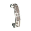 Labyrinth Cuff Leather Bangles Stainless Steel Bracelets Argent Bijoux Femme Manchette Reversible Opening Bangle Pulseras