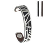 Palm Tree Bracelets Plover Cuff 14mm Wide Cham Leather Bracelet Reversible Bijoux Femme Bangles Stainless Steel Pulseras