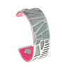 Plam Tree Bangle Arm Cuff Leather Bracelet Stainless Steel Bracelet Argent Interchangeable Reversible 25mm Leather Band