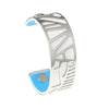 Plam Tree Bangle Arm Cuff Leather Bracelet Stainless Steel Bracelet Argent Interchangeable Reversible 25mm Leather Band