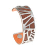 Plam Tree Bangle Arm Cuff Leather Bracelet Stainless Steel Bracelet Argent Interchangeable Reversible 25mm Leather Band