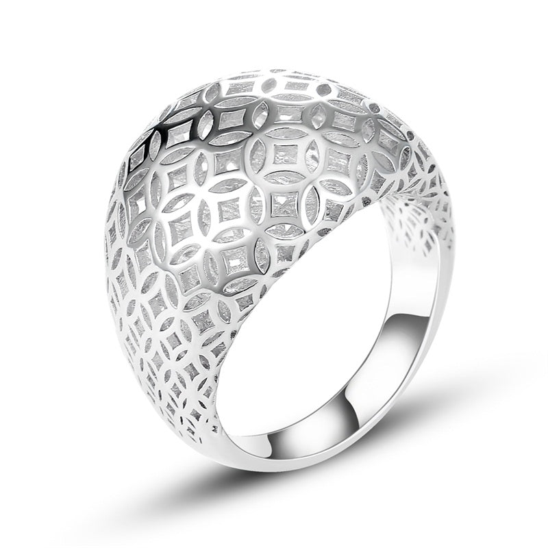 Rings For Women 3-Dimensional Designer Hollow Heart Classic Silver Wedding Rings Bijoux Femme Jewelry