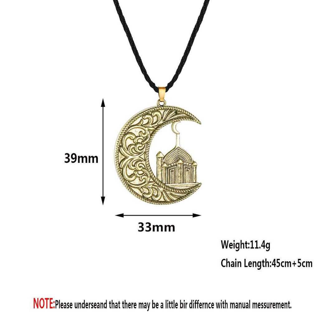 Crescent Moon And Mosque Islamic Pendant Necklace For Women Men Turkish Religious Jewelry Muslim Necklace Gift afd48d34 9c9a 4828 80b7