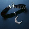 Crescent Moon Choker Thick Black Velvet With Jewelry large Charm Gothic Witchy Punk Creative Gift Pendant 2021 New