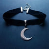 Crescent Moon Choker Thick Black Velvet With Jewelry large Charm Gothic Witchy Punk Creative Gift Pendant 2021 New