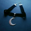 Crescent Moon Choker Thick Black Velvet With Jewelry large Charm Gothic Witchy Punk Creative Gift Pendant 2021 New