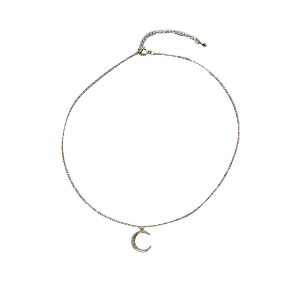 Crescent Moon Pendants Necklaces Simple Jewelry For Women Gold Color Clavicle Chain Collares Collier Femme