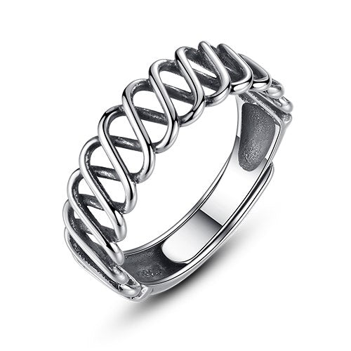 Criss-Crossing Weaving Knot Retro Trending Wide 925 Sterling Silver Rings for Men & Women Fine Jewelry High Quality Ring