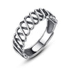 Criss-Crossing Weaving Knot Retro Trending Wide 925 Sterling Silver Rings for Men & Women Fine Jewelry High Quality Ring