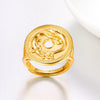 Crocodile K1 Coin Ring Resizable for Women Gold Color PNG Jewelry Papua New Guinea Jewellery Gift