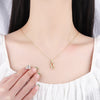 Cross Buckle Gold Pendant Female Necklaces For Women 925 Stamp Silver Color 18Inch Chain  Jewelry Gift Jewellery