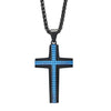 Cross Jewelry  Stainless Steel Multi Small Rhombus Contrast Black Blue Pendant for Men and Women 48*29mm
