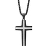 Cross Jewelry  Stainless Steel Multi Small Rhombus Contrast Black Blue Pendant for Men and Women 48*29mm
