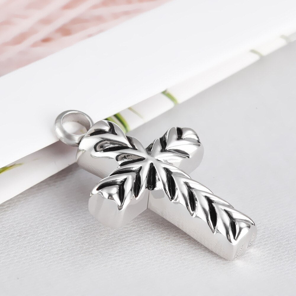 Cross Memorial Souvenir Cinerary Casket  Copper Pendant For Relatives Pets Necklace Accessories
