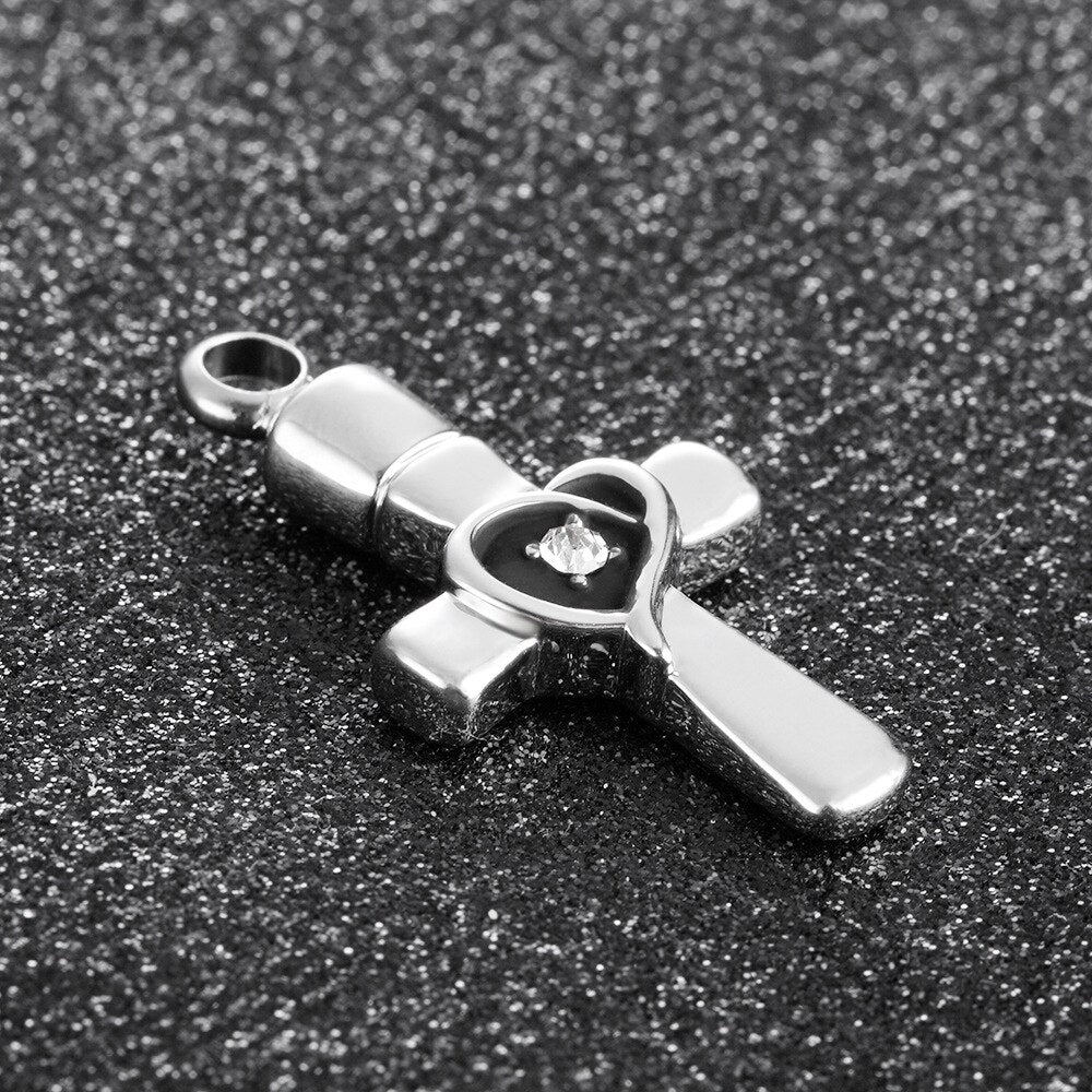 Cross Memorial Souvenir Cinerary Casket  Copper Pendant For Relatives Pets Necklace Accessories