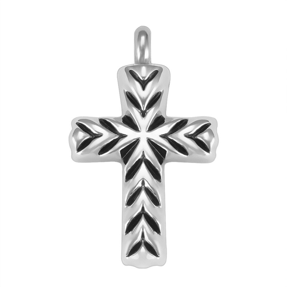 Cross Memorial Souvenir Cinerary Casket  Copper Pendant For Relatives Pets Necklace Accessories