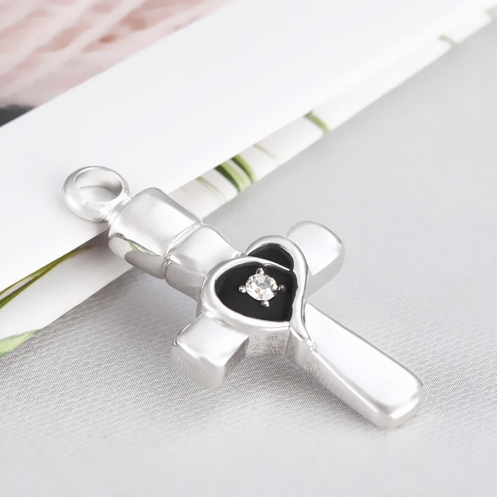 Cross Memorial Souvenir Cinerary Casket  Copper Pendant For Relatives Pets Necklace Accessories