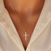 Cross Necklace Simple Necklaces Jesus Women Chain Ladies Pendant Girls Jewelry Yellow Gold Color Vintage European Metal Collares