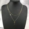 Cross Stainless Steel Cross Double Necklace Female Cocker Spaniel Ms. Simple Double Cross Necklace Does Not Fade
