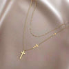 Cross Stainless Steel Cross Double Necklace Female Cocker Spaniel Ms. Simple Double Cross Necklace Does Not Fade