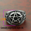 Cross-border new vintage titanium steel five-pointed star ring men's five-pointed star religious index finger ring