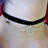 Cross choker necklace,velvet choker,cross choker,day collar,chain choker,cross necklace,gothic lolita choker