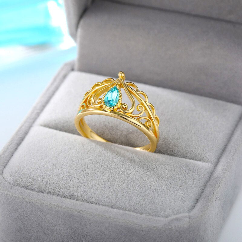 Crown Rings for Women Vintage Stainless Steel Crystal  Ring Female 2023 Wedding Band Cubic Zirconia Jewelry Gift