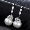 Crown Shape Cute silver 925 Jewelry AAAA 9-9.5mm Bead Natural Pearl Earrings Gift for Girls Factory Wholesale