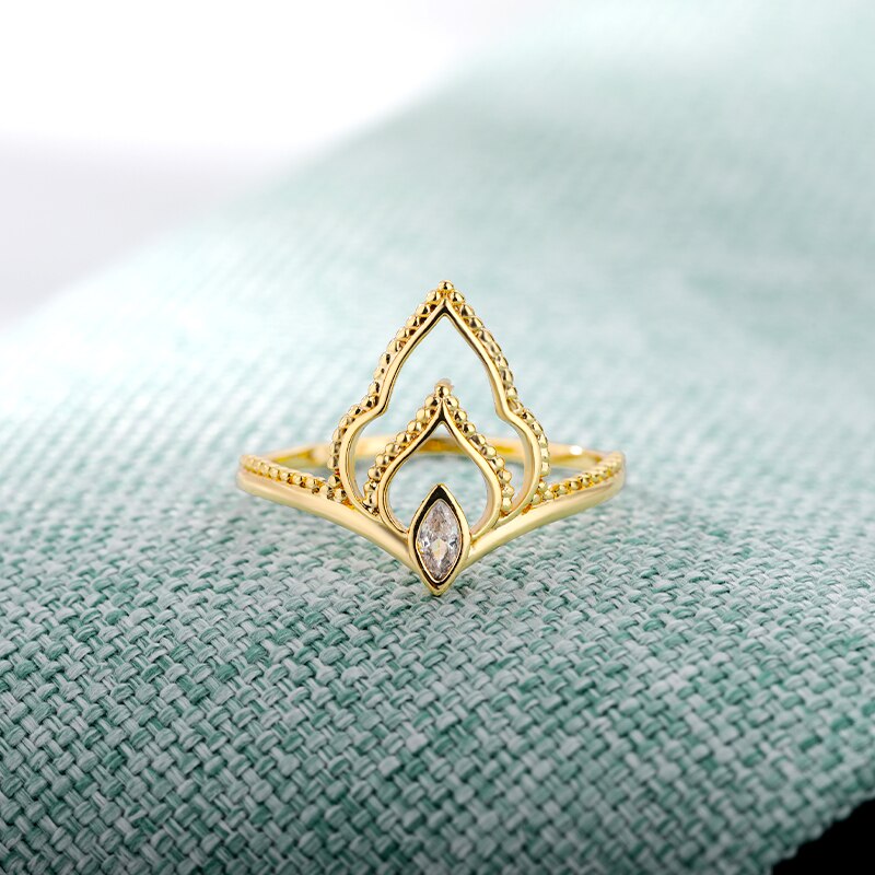 Crown Zircon Rings for Women Stainless Steel Gold Color Ring Female Gothic Crystal 2023 Jewelry Wedding Band Couple Gift