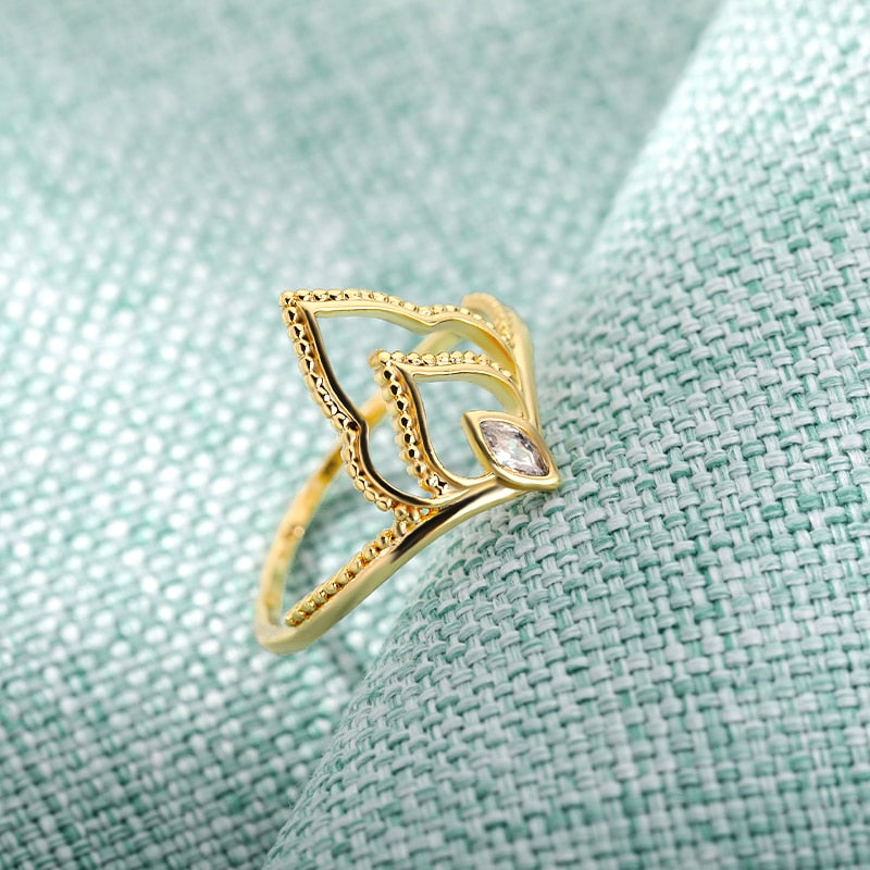Crown Zircon Rings for Women Stainless Steel Gold Color Ring Female Gothic Crystal 2023 Jewelry Wedding Band Couple Gift