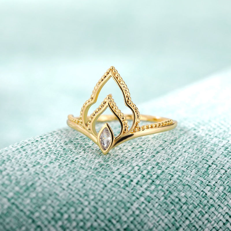 Crown Zircon Rings for Women Stainless Steel Gold Color Ring Female Gothic Crystal 2023 Jewelry Wedding Band Couple Gift