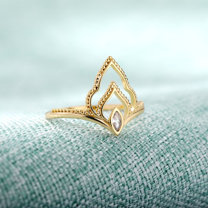 Crown Zircon Rings for Women Stainless Steel Gold Color Ring Female Gothic Crystal 2023 Jewelry Wedding Band Couple Gift