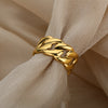 Crude Chain Rings for Women Men Stainless Steel Geometric Twisted Wedding Couple Ring Vintage Party Jewerly Gift anillos mujer