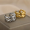 Crude Chain Rings for Women Men Stainless Steel Geometric Twisted Wedding Couple Ring Vintage Party Jewerly Gift anillos mujer