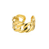 Crude Chain Rings for Women Men Stainless Steel Geometric Twisted Wedding Couple Ring Vintage Party Jewerly Gift anillos mujer