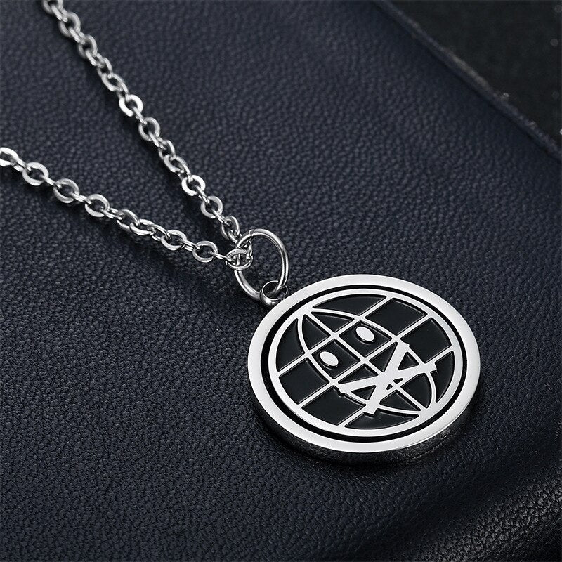 Crying Face Necklace Reversible  Hip Hop Pendant Necklaces Girl Jewelry Black Color