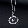Crying Face Necklace Reversible  Hip Hop Pendant Necklaces Girl Jewelry Black Color