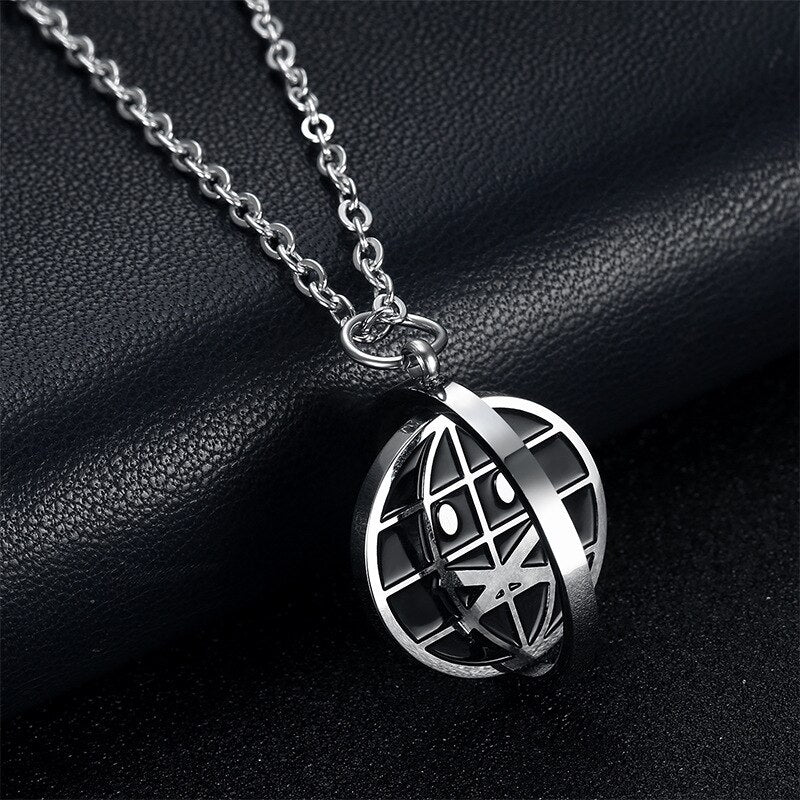 Crying Face Necklace Reversible  Hip Hop Pendant Necklaces Girl Jewelry Black Color