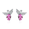 Crystal Earrings 925 Sterling Silver Vintage Cute Silver Angel Women Stud Earrings Fashion Charm Jewelry