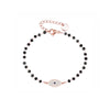 Crystal Evil Eye Pendant Bracelets Stainless Steel Black Bead Chain Gold Silver Color Bracelet For Woman Girls Charms Jewelry