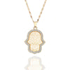 Crystal Hamsa Hands Necklace For Women Gold Silver Plated Hollow Fatima Choker Necklaces Trend Jewelry Gift for Year 2022