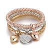Crystal Heart Charm Bracelets &amp; Bangles Rose Gold Silvery Popcorn Chain Love Heart Rhinestone Pendant Bracelet Women Party Gift