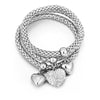 Crystal Heart Charm Bracelets &amp; Bangles Rose Gold Silvery Popcorn Chain Love Heart Rhinestone Pendant Bracelet Women Party Gift