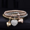 Crystal Heart Charm Bracelets &amp; Bangles Rose Gold Silvery Popcorn Chain Love Heart Rhinestone Pendant Bracelet Women Party Gift