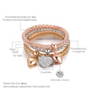 Crystal Heart Charm Bracelets &amp; Bangles Rose Gold Silvery Popcorn Chain Love Heart Rhinestone Pendant Bracelet Women Party Gift